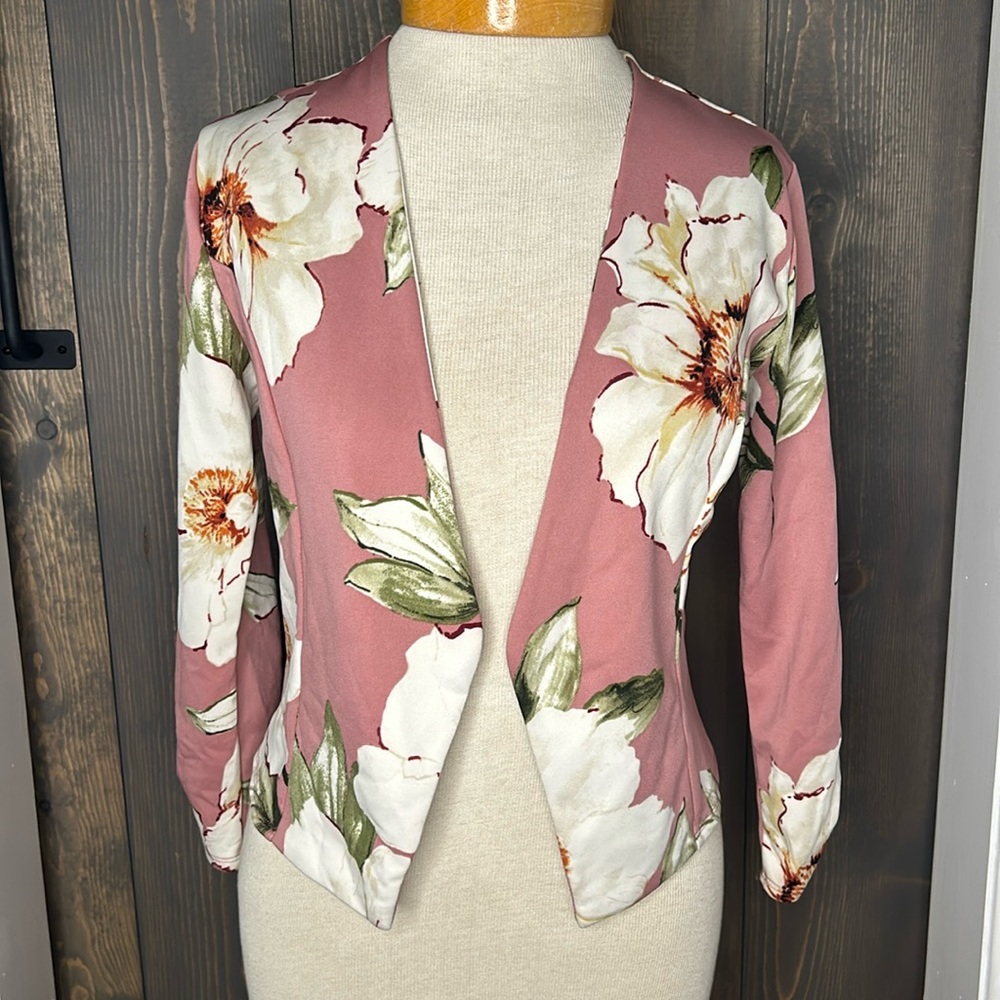Floral print lightweight blazer